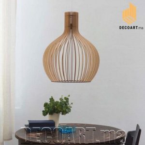 Luminaire suspension en bois en forme de poire